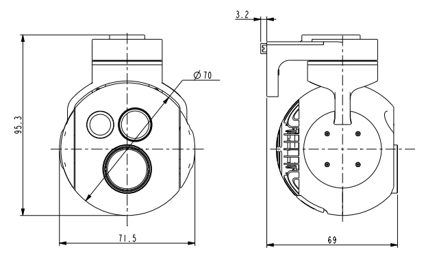 S070TA微型兩軸三光吊艙 S070TA微型兩軸三光吊艙