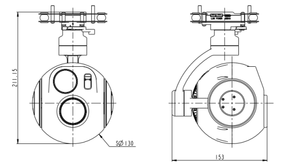 TZ130TA-HNV233T635L121三軸三光吊艙 TZ130TA-HNV233T635L121三軸三光吊艙
